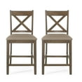 thumbnail image 1 of Noble House Wurtz Wood Upholstered Counter Stools, Set of 2, Antique Brown, 1 of 8