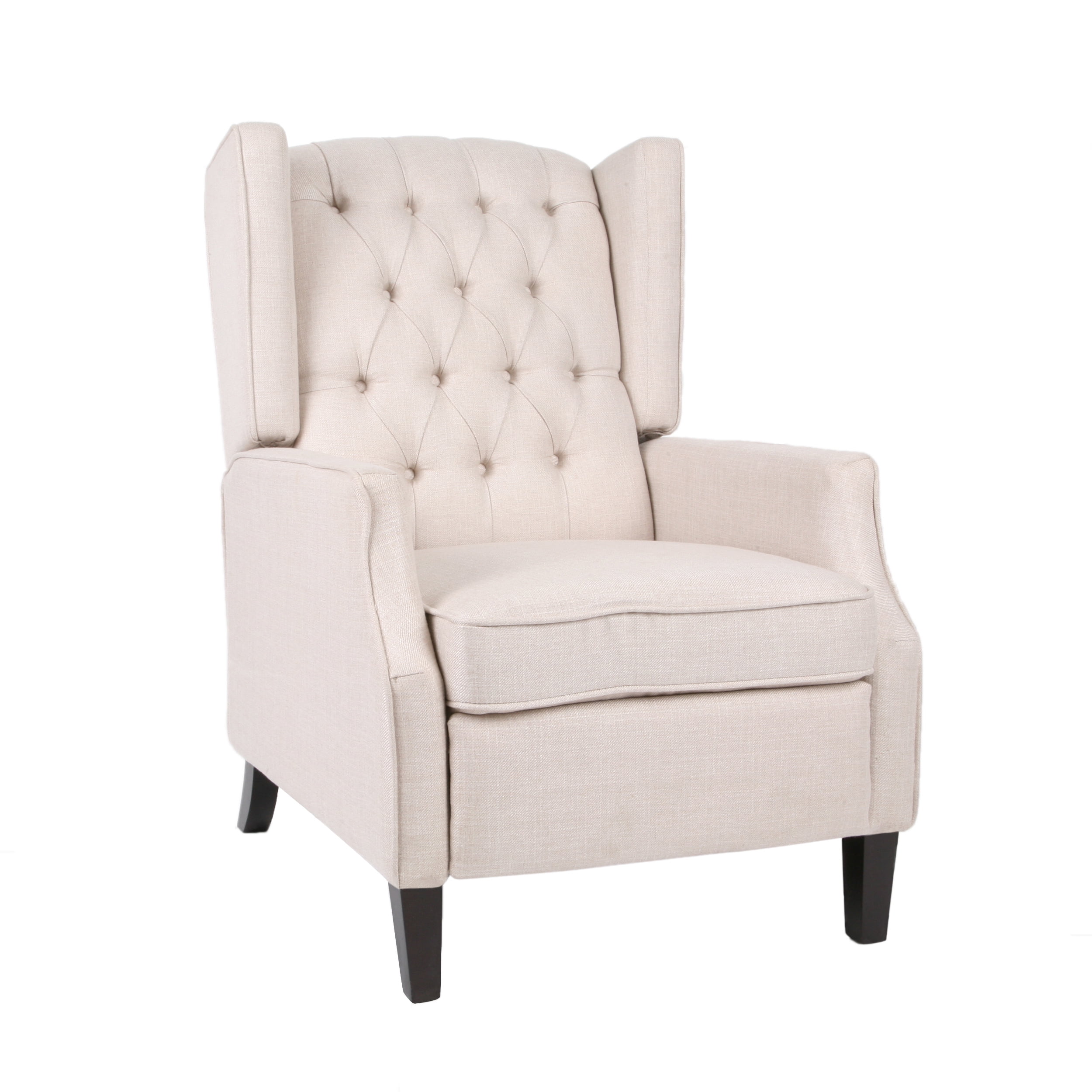 Noble House Zakyiah Standard Fabric Wingback Recliner, Beige
