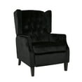 thumbnail image 1 of Noble House Zakyiah Standard Velvet Wingback Recliner, Black, 1 of 12