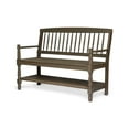 thumbnail image 1 of Noble House Zoriah Rustic Acacia Wood Bench with Shelf, Gray, 1 of 12