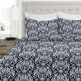 thumbnail image 1 of Noble Linen's 3 Piece Duvet Cover Set with Damask Pattern, 1 of 1