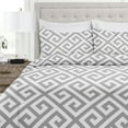 thumbnail image 1 of Noble Linen's 3 Piece Duvet Cover Set with Greek Key Pattern, 1 of 1