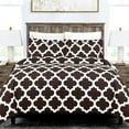 thumbnail image 1 of Noble Linen's 3 Piece Duvet Cover Set with Quatrefoil Pattern, 1 of 1