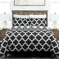 thumbnail image 1 of Noble Linen's 3 Piece Duvet Cover Set with Quatrefoil Pattern, 1 of 1