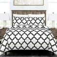 thumbnail image 1 of Noble Linen's 3 Piece Duvet Cover Set with Quatrefoil Pattern, 1 of 1