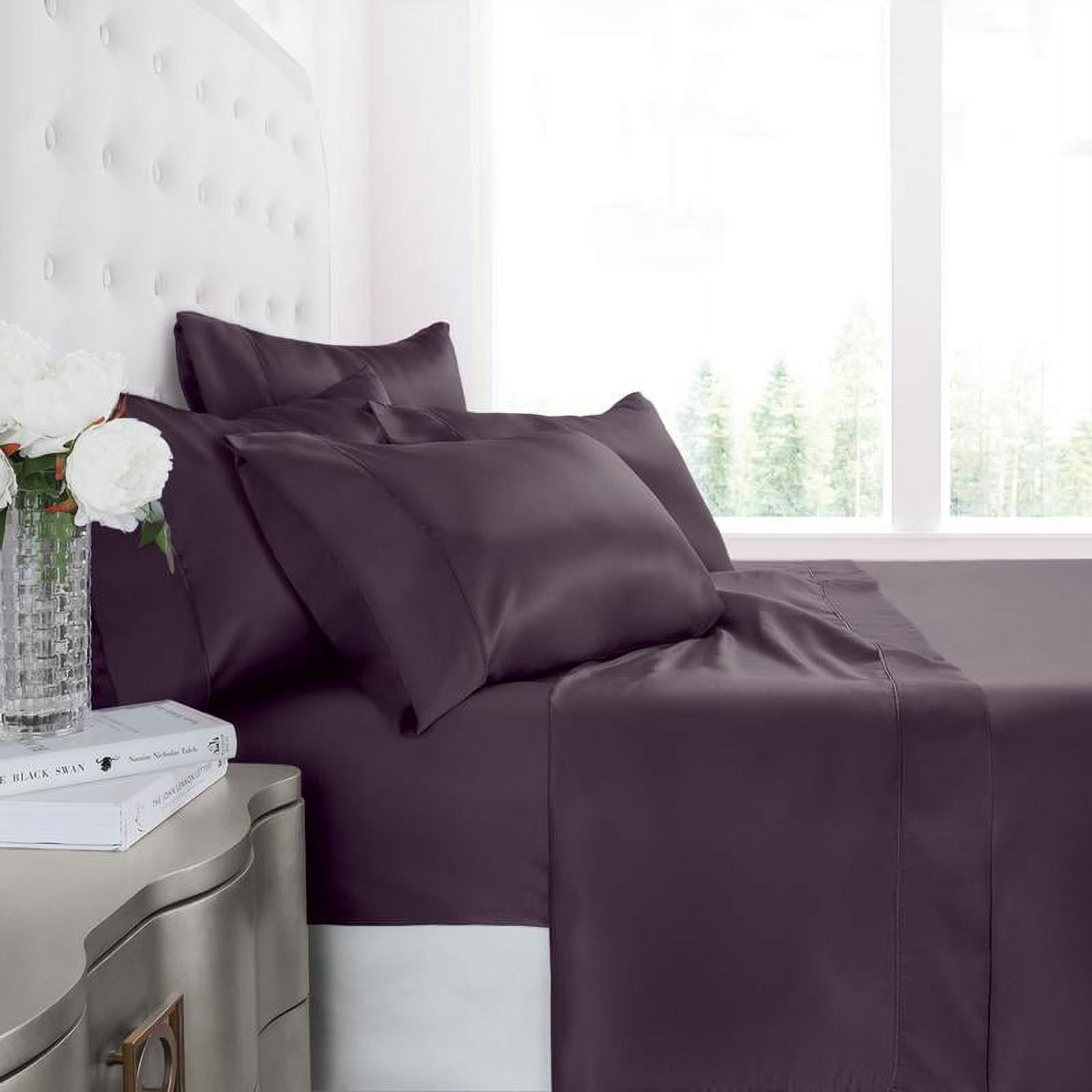 Noble Linen's 4 Piece Satin Sheet Set
