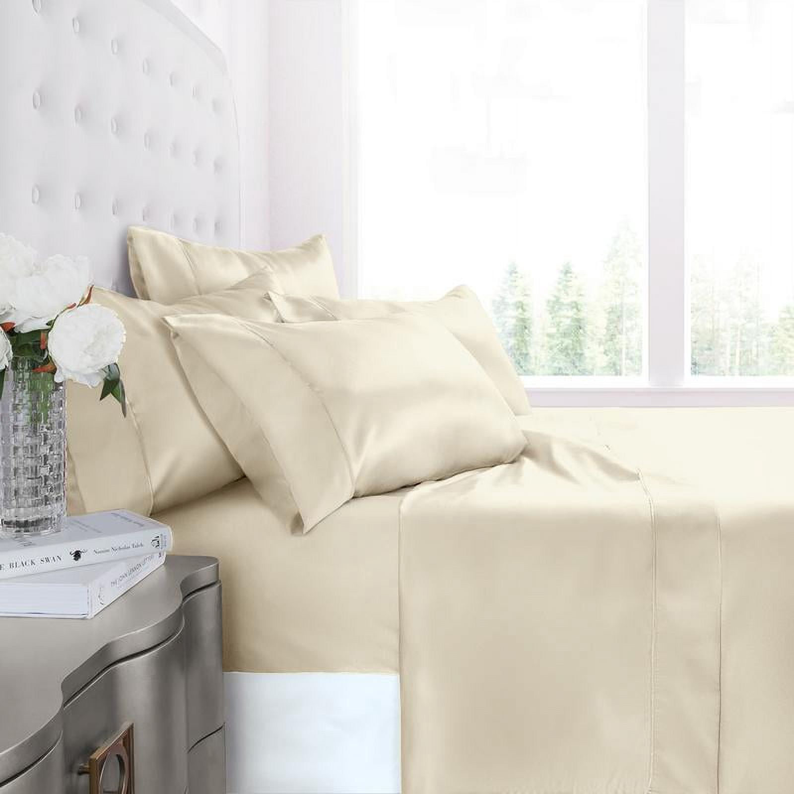 Noble Linen's 4 Piece Satin Sheet Set
