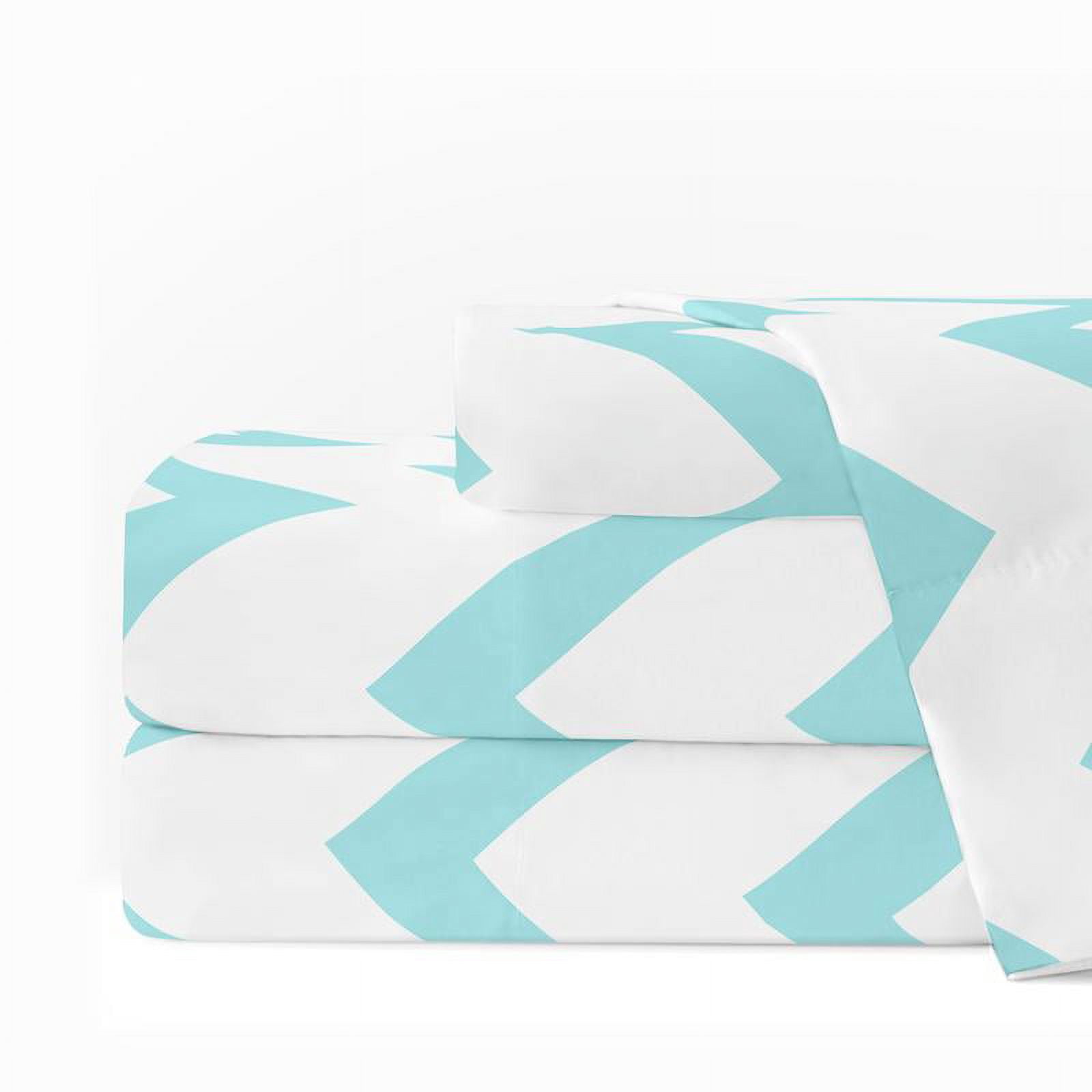 Noble Linen's 4 Piece Sheet Set with Chevron Pattern