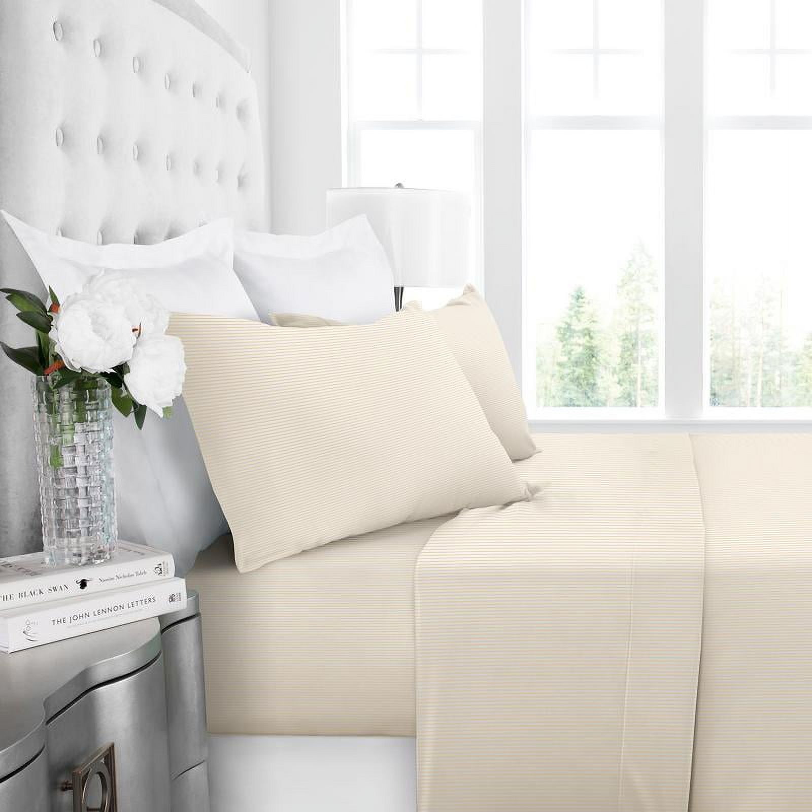 Noble Linen's 4 Piece Sheet Set with Pinstripe Pattern - image 1 of 4