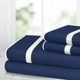 thumbnail image 1 of Noble Linen's 4 Piece Sheet Set with Satin Band Trim, 1 of 1