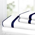thumbnail image 1 of Noble Linen's 4 Piece Sheet Set with Satin Band Trim, 1 of 1