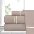 thumbnail image 1 of Noble Linen's 4 Piece Sheet Set with Stripe Embroidery, 1 of 1