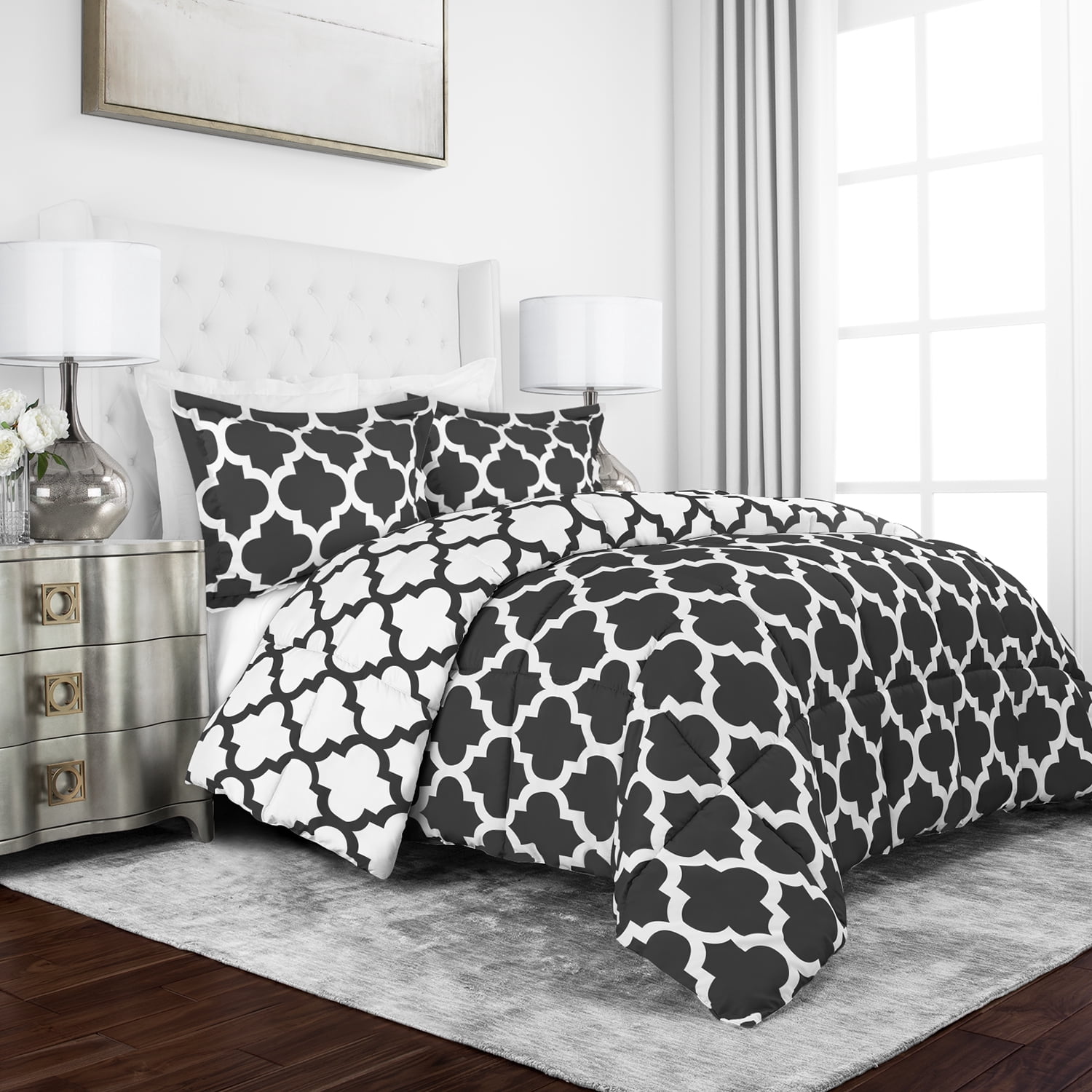 patterned down alternative comforters