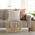 thumbnail image 1 of Noble Linens 2-Pack Cotton Slub Decor Throw Pillows - Distressed Floral Rose, 1 of 4