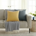 thumbnail image 1 of Noble Linens 2-Pack Cotton Slub Decor Throw Pillows Solids Mustard & Navy, 1 of 8