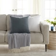 thumbnail image 1 of Noble Linens 2-Pack Cotton Slub Decor Throw Pillows Solids Navy & White, 1 of 8