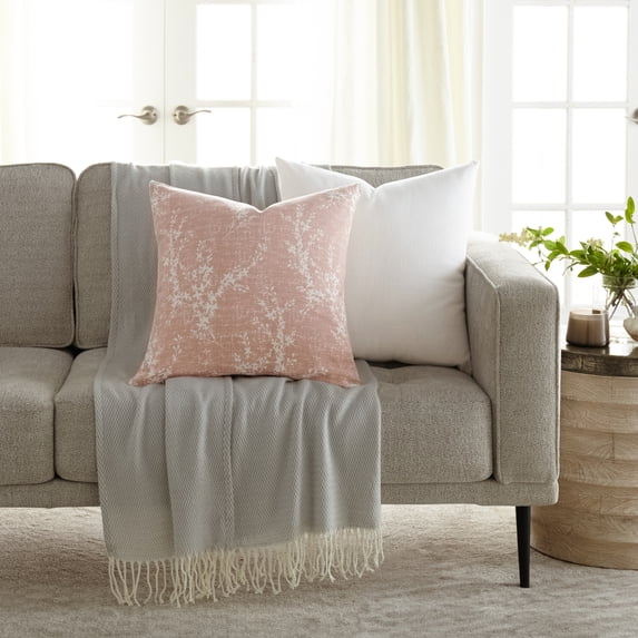 Noble Linens 2-Pack Cotton Slub Decor Throw Pillows - Willow Rose