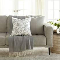 Noble Linens 2-Pack Seed Stitch Knit and Cotton Patterned Decor Throw Pillows - Light Gray