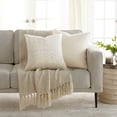 thumbnail image 1 of Noble Linens 2-Pack Seed Stitch Knit and Cotton Patterned Decor Throw Pillows - Natural, 1 of 8