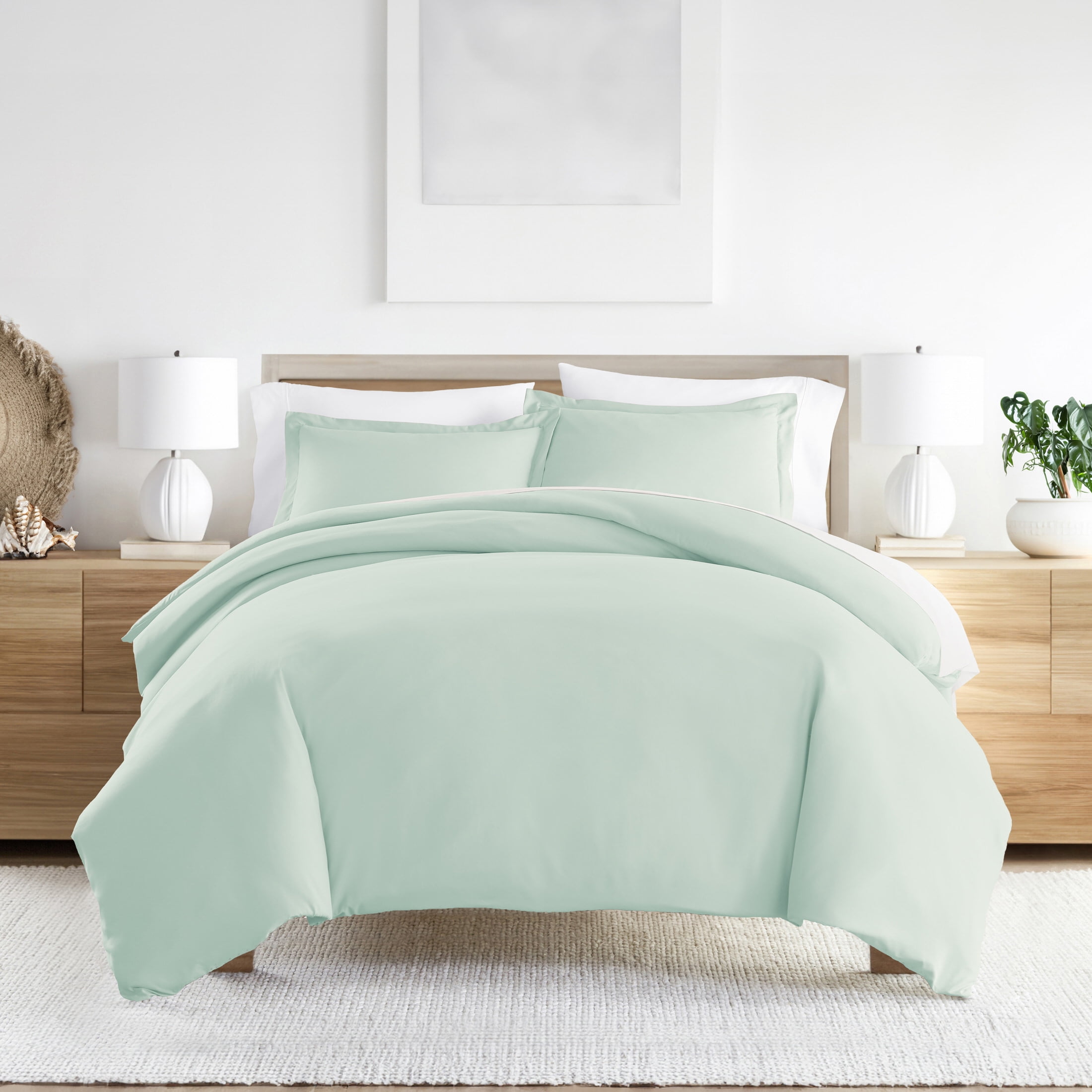 Noble Linens 2-Piece Aqua Duvet Cover Set, Twin/Twin XL