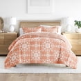 thumbnail image 1 of Noble Linens 2-Piece Clay Daisy Medallion Reversible Print Comforter Set, Twin/TwinXL, 1 of 13
