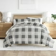 thumbnail image 1 of Noble Linens 2-Piece Gray Gingham Print Comforter Set, Twin/TwinXL, 1 of 13