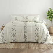 Noble Linens 2-Piece Gray Urban Stitch Print Comforter Set, Twin/TwinXL