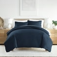 thumbnail image 1 of Noble Linens 2-Piece Navy Duvet Cover Set, Twin/Twin XL, 1 of 9