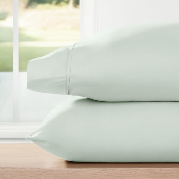Noble Linens 2 Piece Pillow Case Set, Mint, Standard/Queen