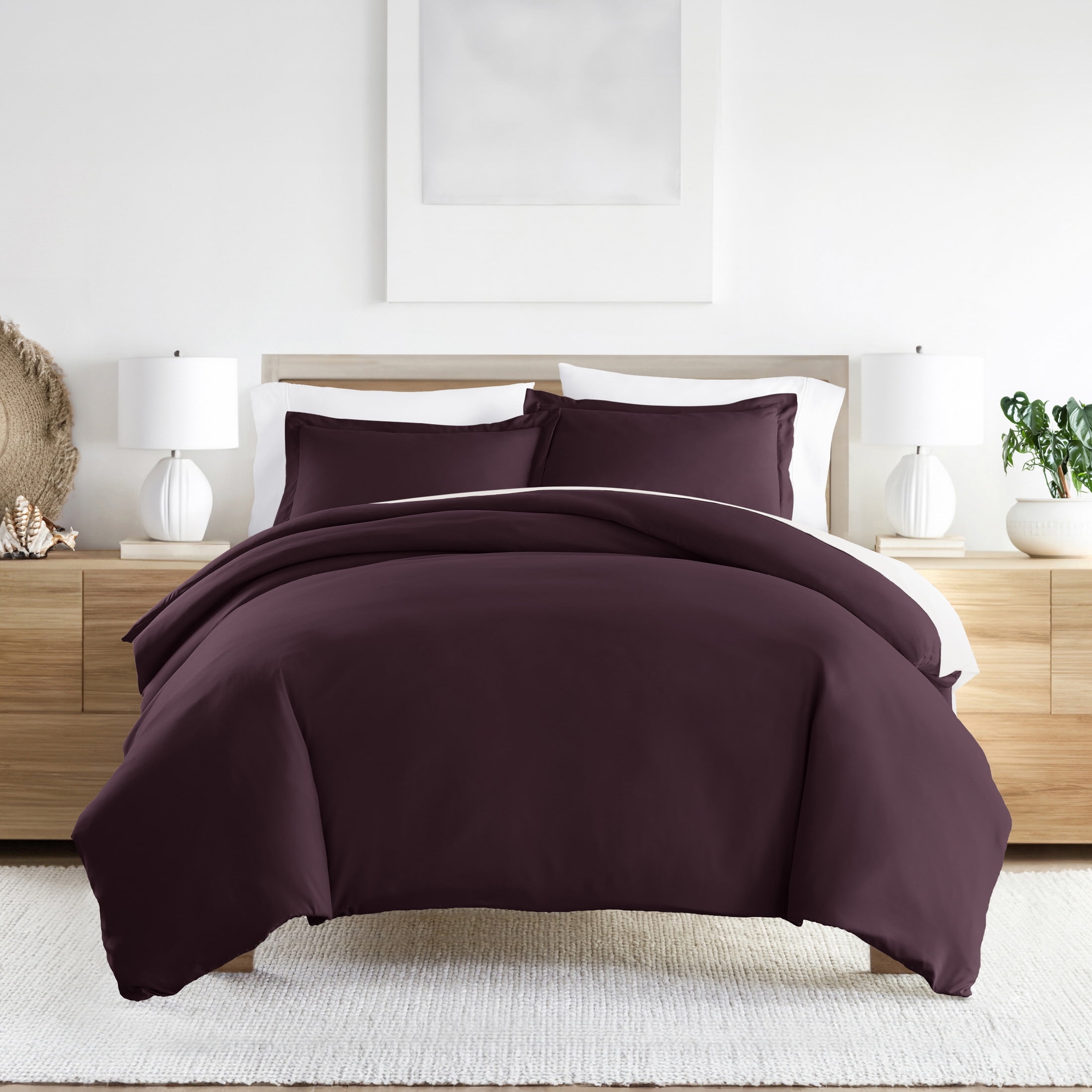 Noble Linens 2-Piece Purple Duvet Cover Set, Twin/Twin XL