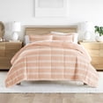 thumbnail image 1 of Noble Linens 2-Piece Rose Soft Stripe Reversible Print Comforter Set, Twin/TwinXL, 1 of 13