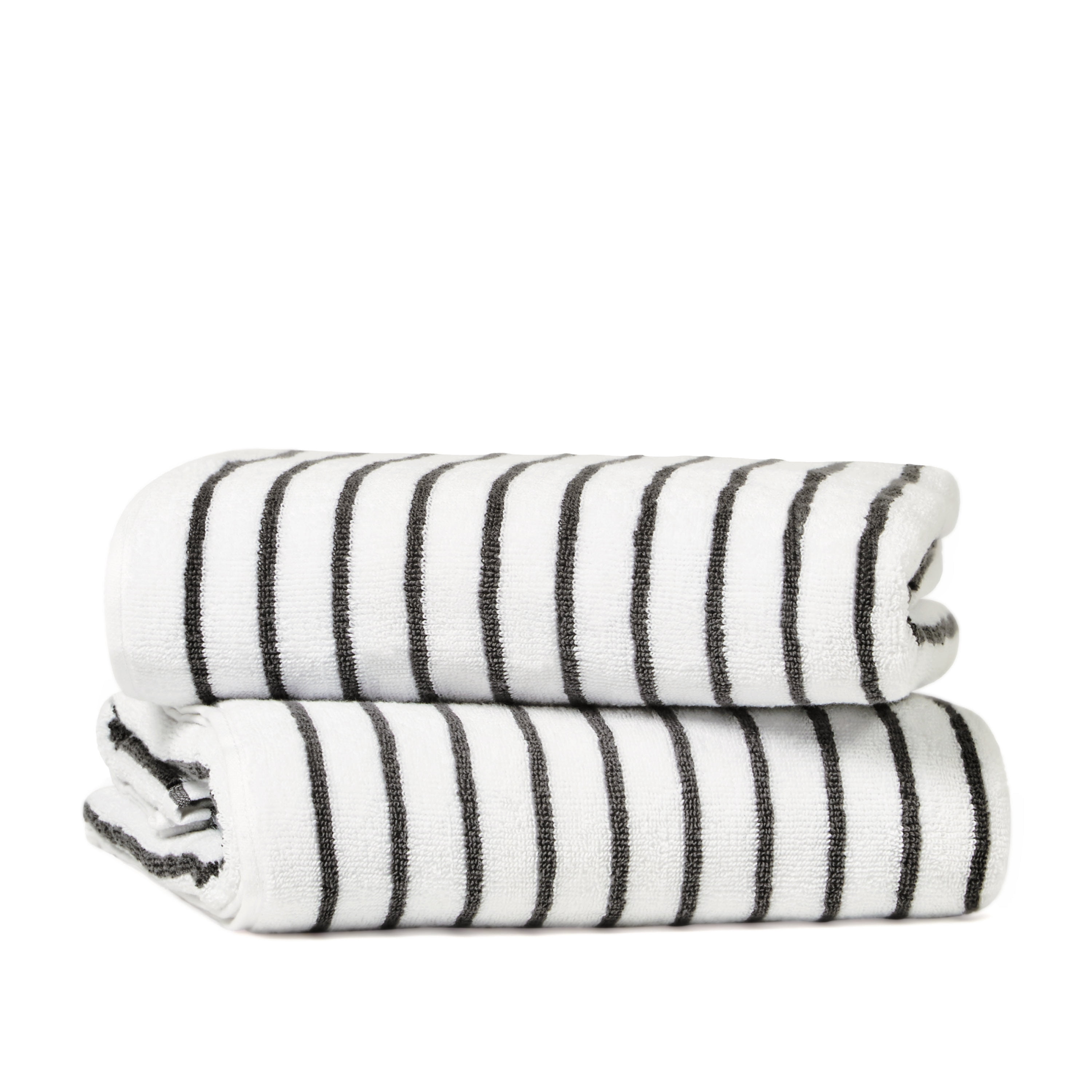 Noble Linens 2 pack Striped Cotton Cabana Beach and Pool Towels