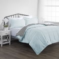 thumbnail image 1 of Noble Linens Soft 3-Piece Aqua & Gray Reversible All Season Lightweight Down Alternative Comforter Set, King/Cal King, 1 of 6