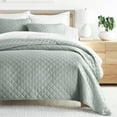 thumbnail image 1 of Noble Linens 3-Piece Eucalyptus Diamond Quilt Set, Full/Queen, 1 of 9