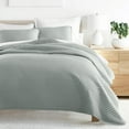 thumbnail image 1 of Noble Linens 3 Piece Eucalyptus Stripe Stitch Quilt Set, Queen / Full, 1 of 6