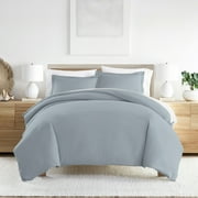 Noble Linens 3-Piece Light Blue Duvet Cover Set, Full/Queen