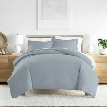 Noble Linens 3-Piece Light Blue Duvet Cover Set, Full/Queen