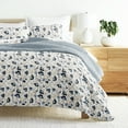 thumbnail image 1 of Noble Linens 3-Piece Light Blue French Jacobean Reversible Quilt Set, Twin, 1 of 8