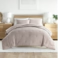 thumbnail image 1 of Noble Linens 3 Piece Mauve Waffle Textured All Season Down-Alternative Comforter Set, Twin/Twin XL, 1 of 7