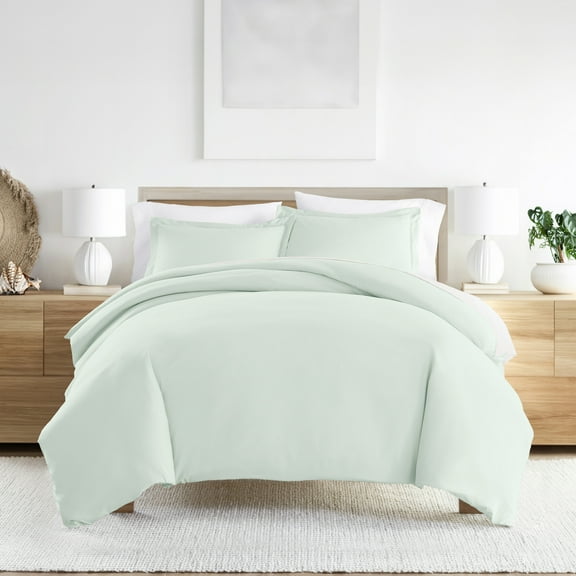 Noble Linens 3-Piece Mint Duvet Cover Set, Full/Queen