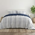 thumbnail image 1 of Noble Linens 3-Piece Navy Farmhouse Dreams ReversiblePrint Comforter Set, Full/Queen, 1 of 10