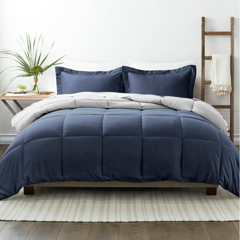 Blue and gray twin bedding top