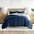 thumbnail image 1 of Noble Linens 2-Piece Navy & Gray Reversible Down Alternative Comforter Set, Twin/Twin XL, 1 of 12