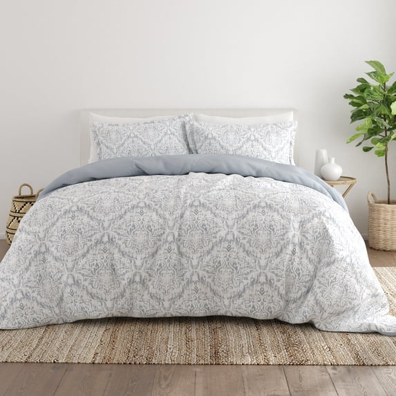 Noble Linens 3-Piece Noble Linens Light Blue English CountrysidePrint Comforter Set, Full/Queen
