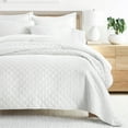thumbnail image 1 of Noble Linens 3-Piece White Diamond Quilt Set, King / CalKing, 1 of 9