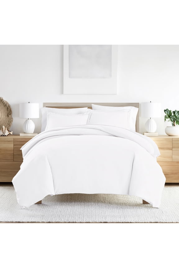3-Piece White Duvet Cover Set, Full/Queen