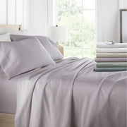 Noble Linens 300 Thread Count 4 Piece Cotton Sheet Set in Mauve, Queen