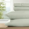 thumbnail image 1 of Noble Linens 4 Piece 100% Cotton Percale Sheet Set in Green Haze, Twin, 1 of 13