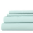 thumbnail image 1 of Noble Linens 4 Piece Aqua Chevron Embossed Bed Sheet Set, Full, 1 of 12