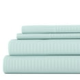 thumbnail image 1 of Noble Linens 4 Piece Aqua Striped Embossed Bed Sheet Set, Full, 1 of 10